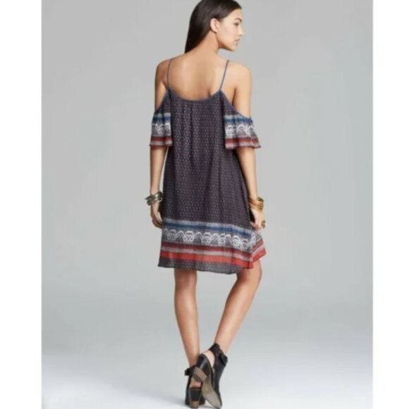 🍉 Free People Off Shoulder Flutter Sleeves Boho Slip Dress Small - Picture 15 of 15